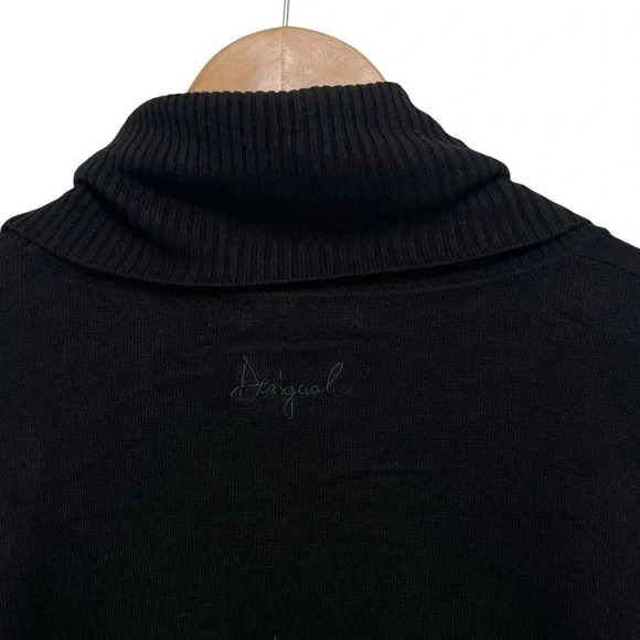 Desigual Casandra Jumper Sequin Paisley Knit Funnel Turtleneck Sweater Black L - Picture 10 of 14